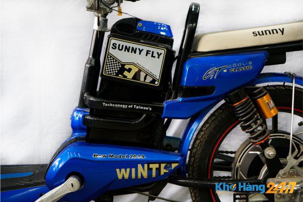 xe dap dien sunny fly cu 06 600x400 - Xe đạp điện Sunny Fly xanh cũ