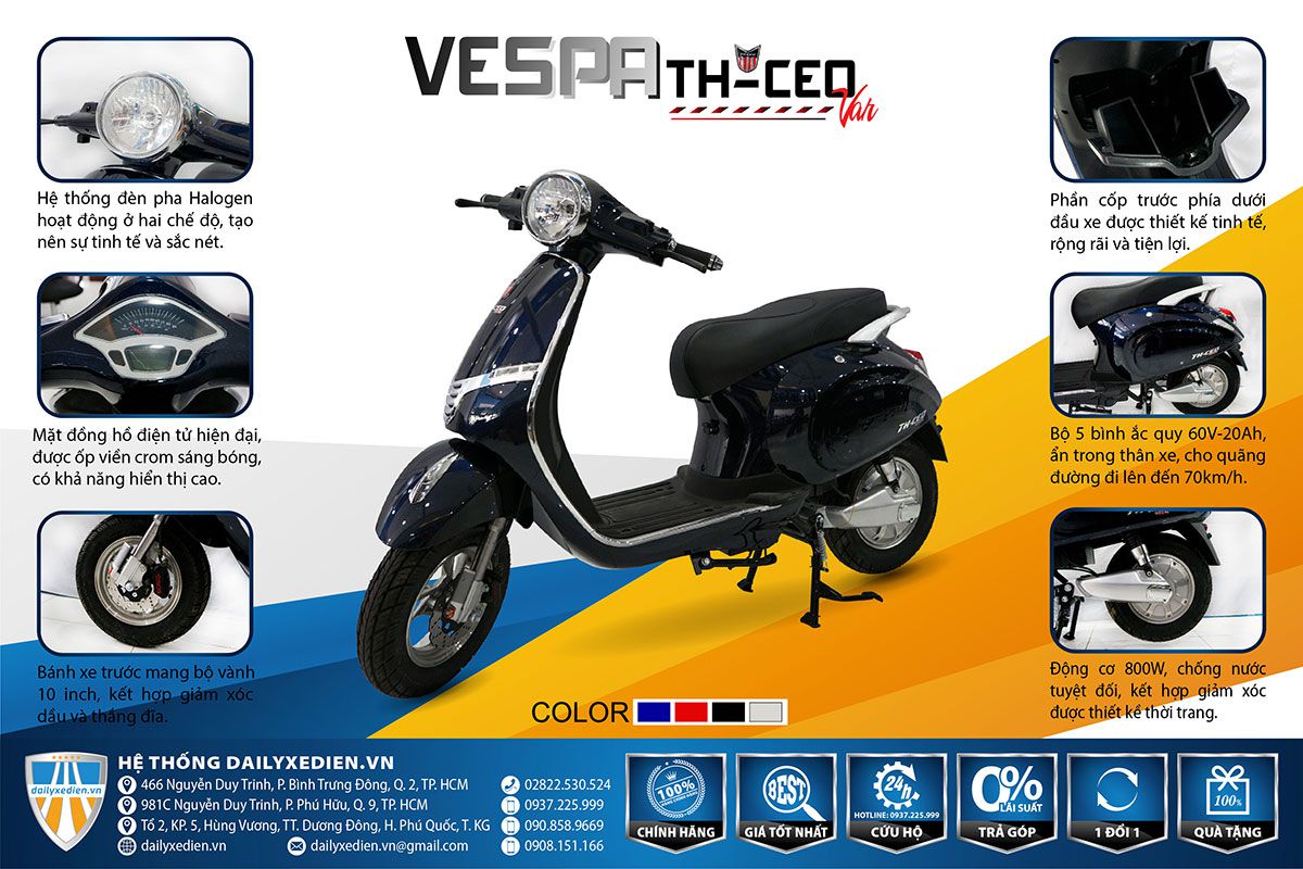 xe may dien vespa thceo TT 01 - Xe máy điện Vespa TH-CEO
