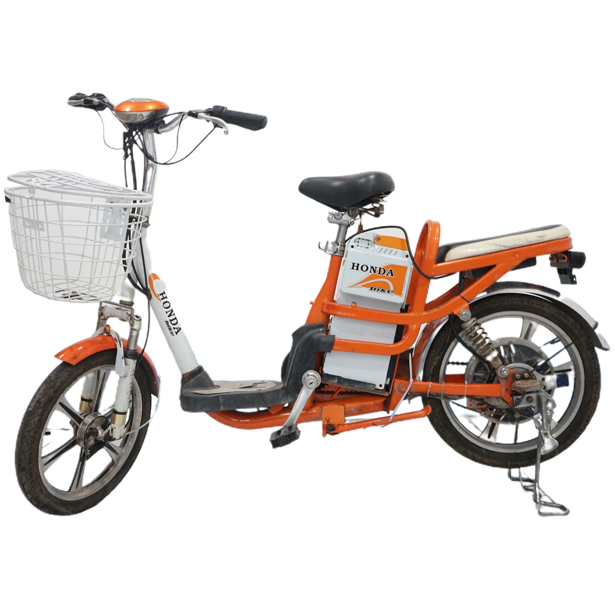 xe dap dien honda cam cu gia re 1 - Xe đạp điện Honda màu cam cũ giá rẻ
