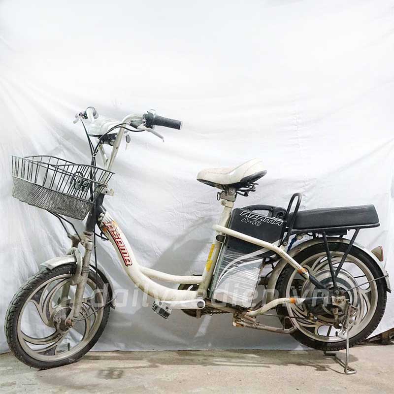 xe dap dien cu Asama a48 trang 01 - Xe đạp điện Asama A48 cũ - Trắng