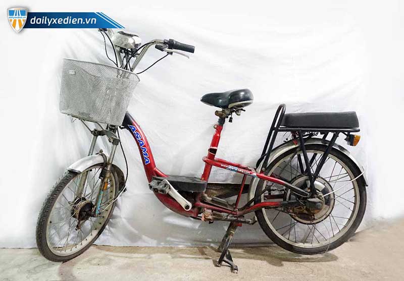 xe dap dien cu asama do 02 - Xe đạp điện Asama cũ - Đỏ
